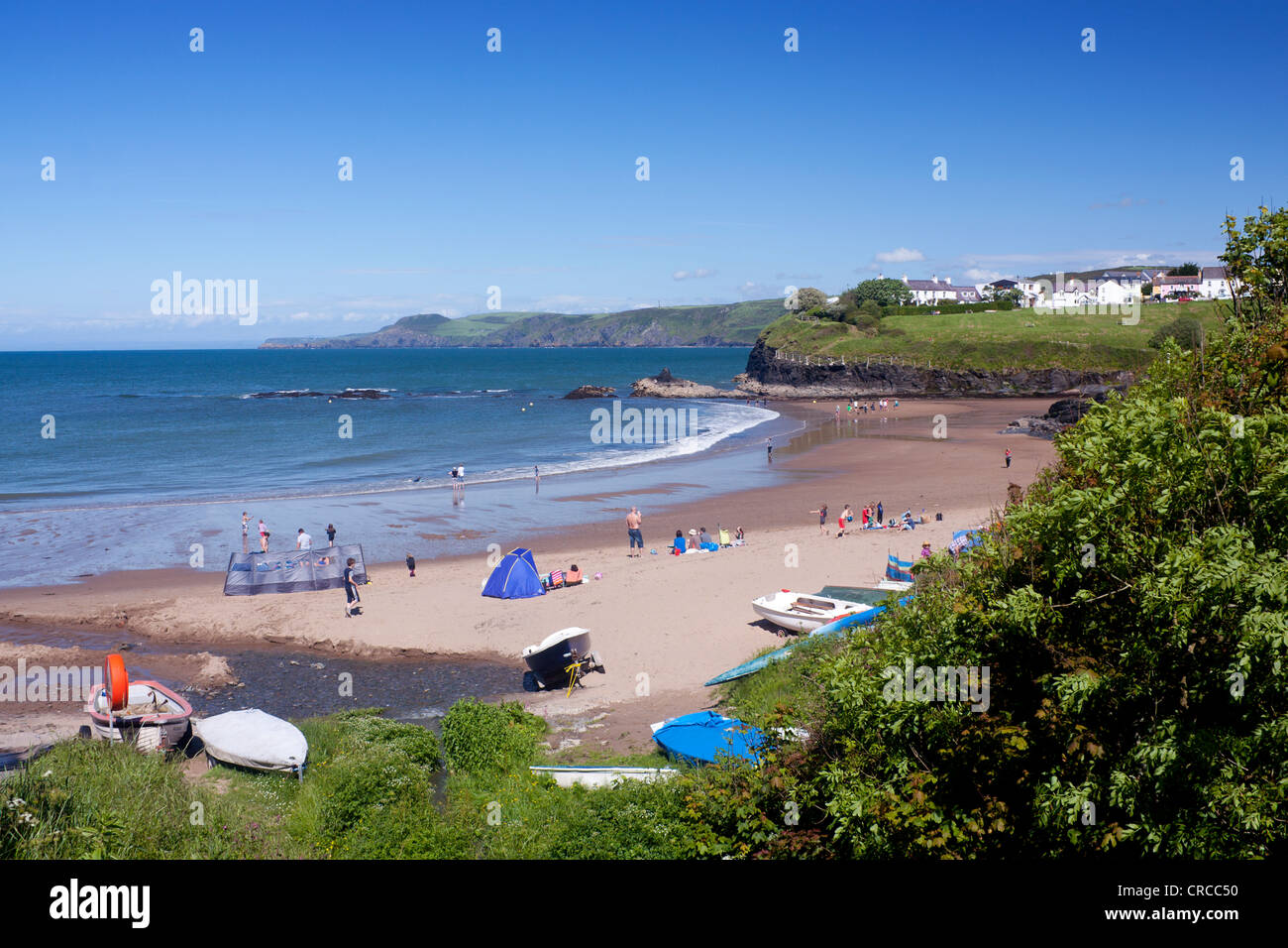 Aberporth Strand und Cardigan Bay Küste Ceredigion Mid Wales UK Stockfoto