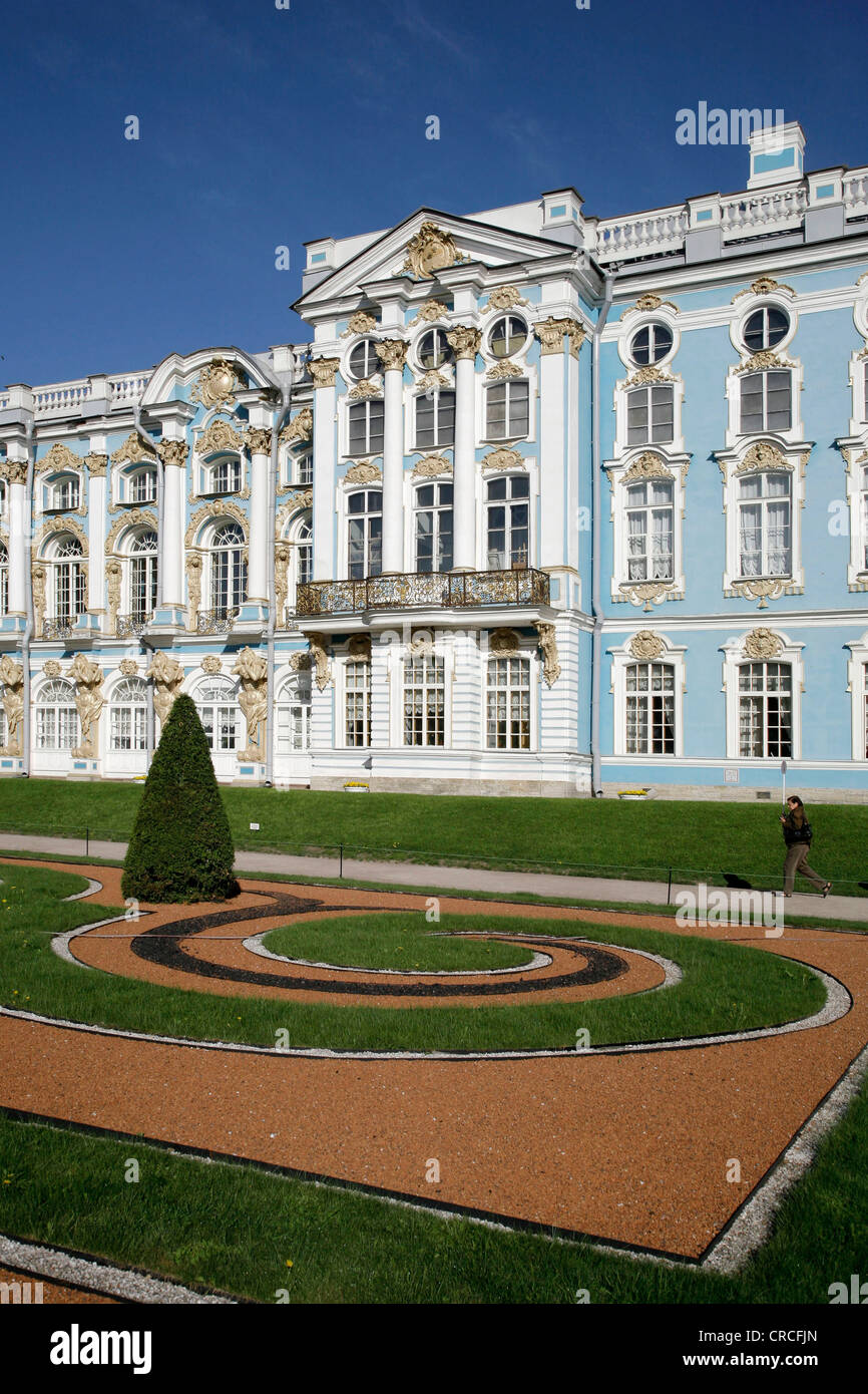 Katharinenpalast, Zarskoje Selo, UNESCO-Weltkulturerbe, St. Petersburg, Russland Stockfoto