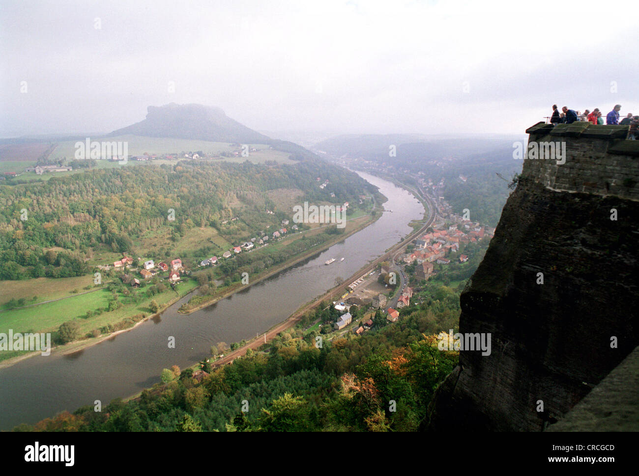 Koenigstein, mit Blick auf das Elbtal (Sächsische Schweiz) Stockfoto