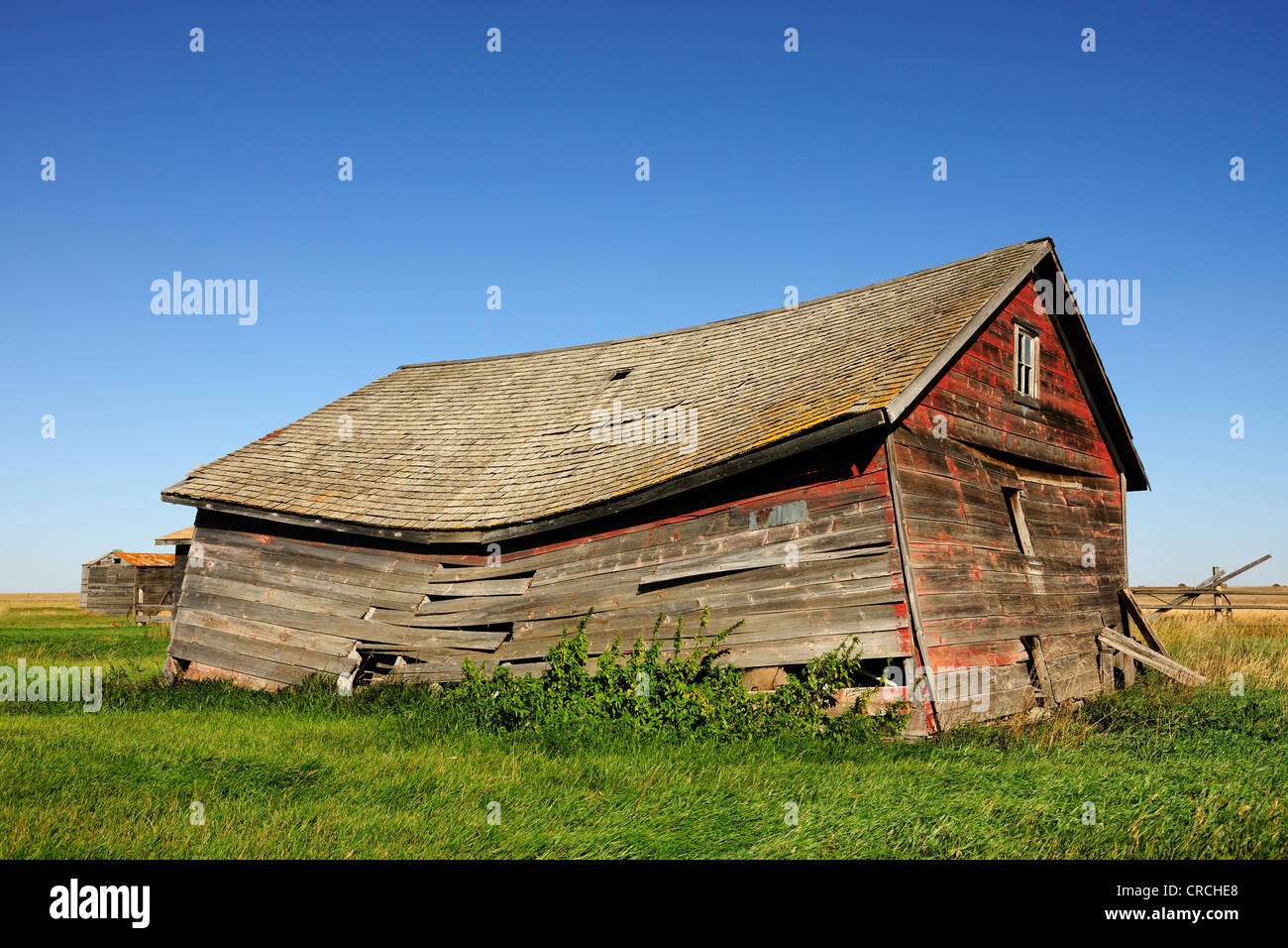 Alte verlassene und baufälligen Haus in der Prärie, Saskatchewan, Kanada Stockfoto