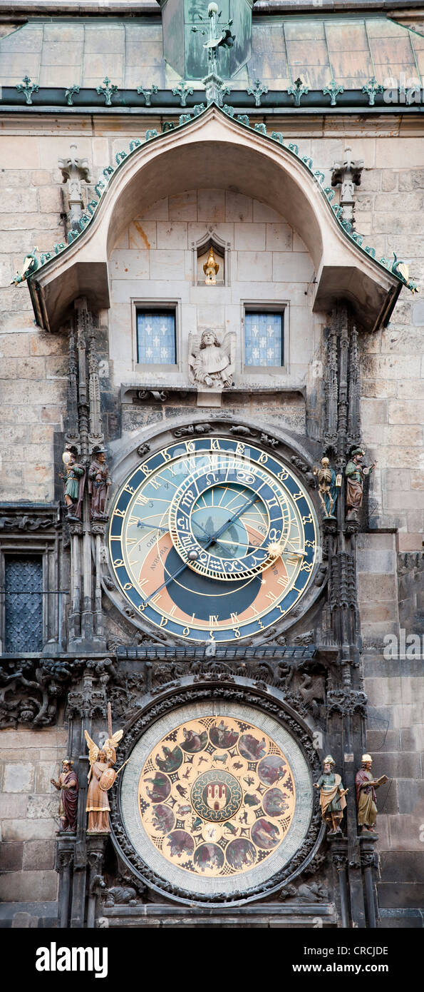 Altstädter Rathaus, astronomische Uhr, Prag, Tschechische Republik, Europa Stockfoto