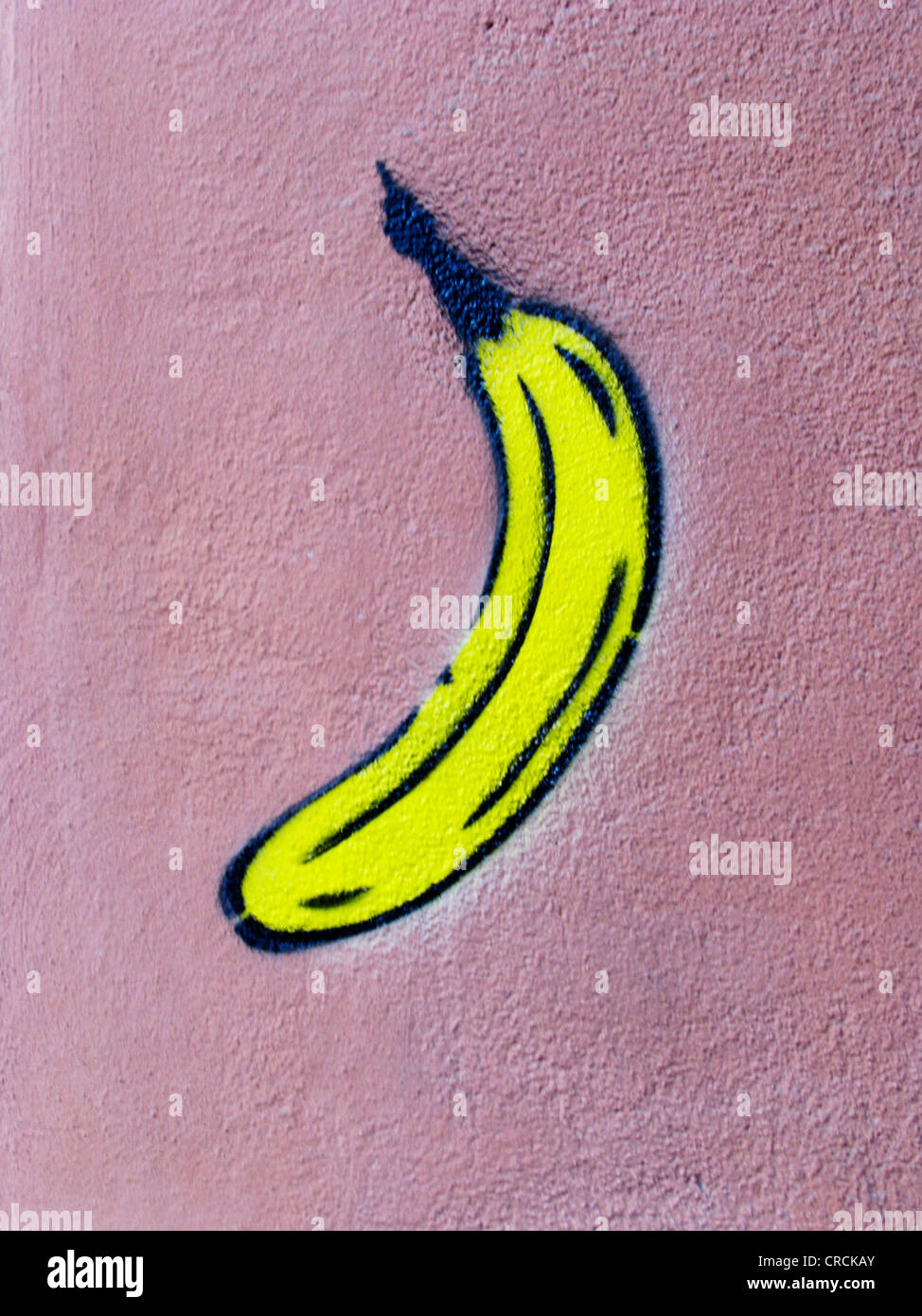 Bild einer Banane versprüht wird an der Wand eines Hauses (Graffiti), Deutschland Stockfoto