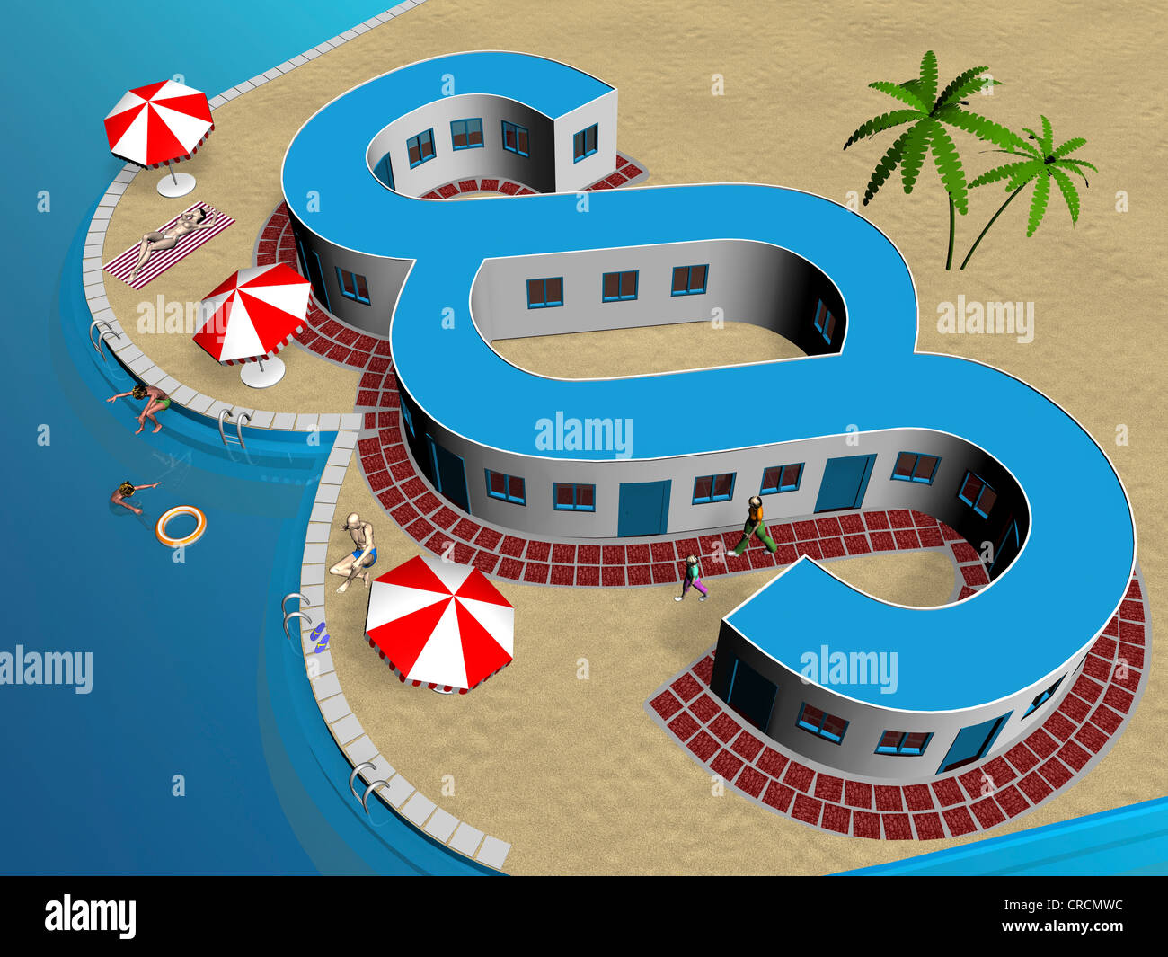Absatz, Symbol, Strand, Illustration, symbolisches Bild für Reiserecht ...