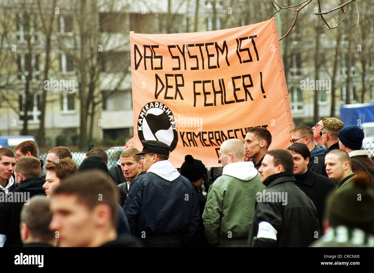 NPD-demonstration Stockfoto