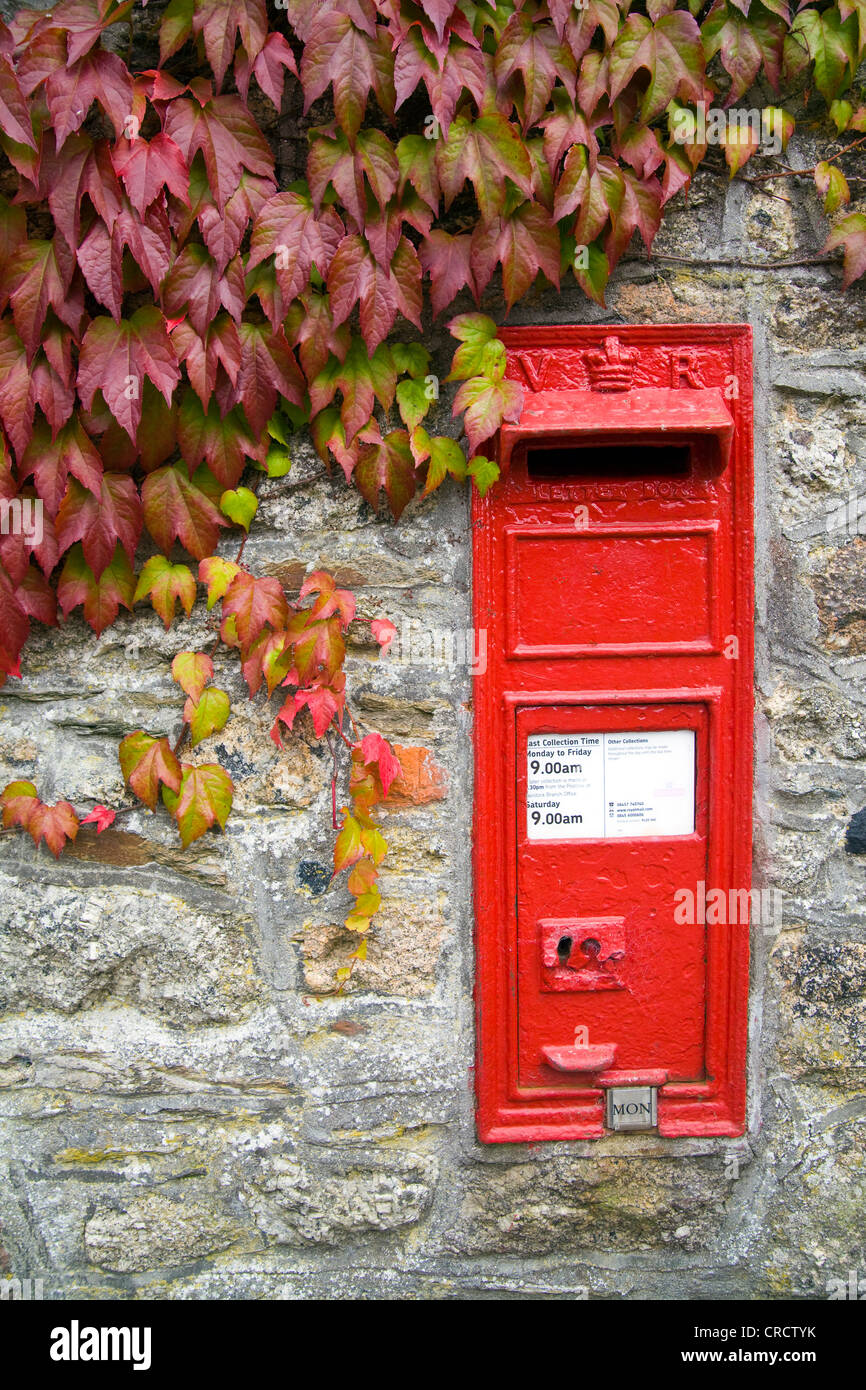 Viktorianische Wand Briefkasten in Sheepstor, Devon, england Stockfoto