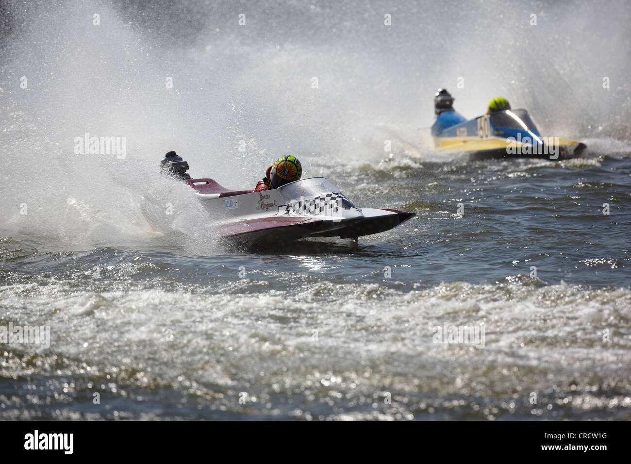 Motor Boot-Rennen an der Mosel in Brodenbach, Rheinland-Pfalz, Deutschland, Europa Stockfoto