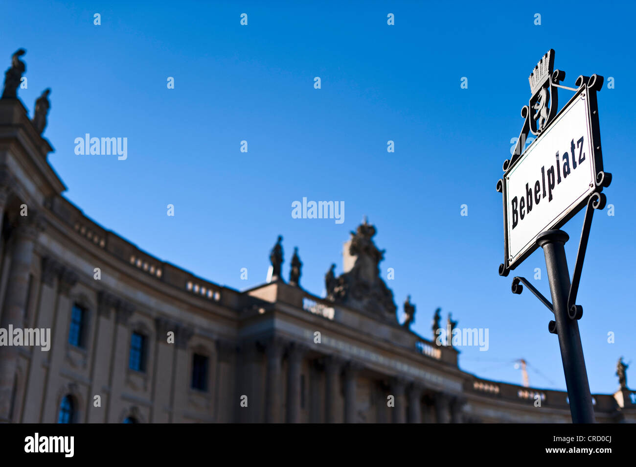 Straßenschild am Bebelplatz, Berlin, Deutschland, Europa Stockfoto