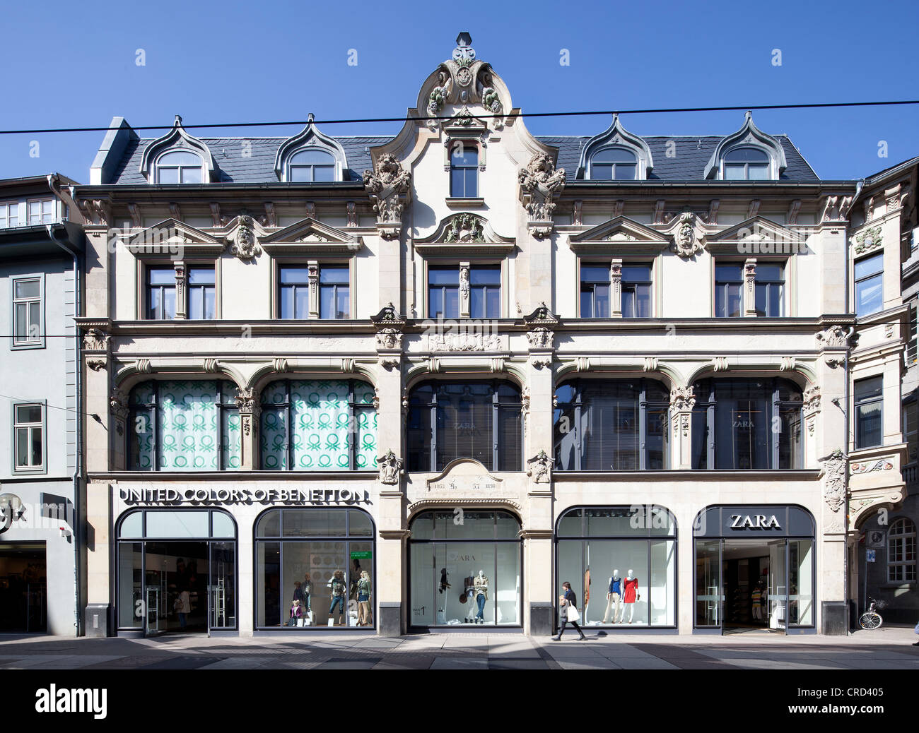Historische Büro- und Geschäftshaus auf Wut Platz, Erfurt, Thüringen, Deutschland, Europa, PublicGround Stockfoto