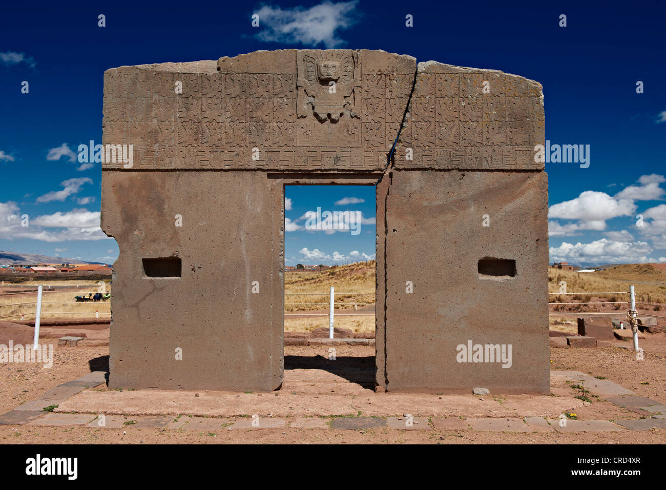 Tor der Sonne, Tiwanacu, Tiahuanaco, La Paz, Bolivien, Südamerika Stockfoto