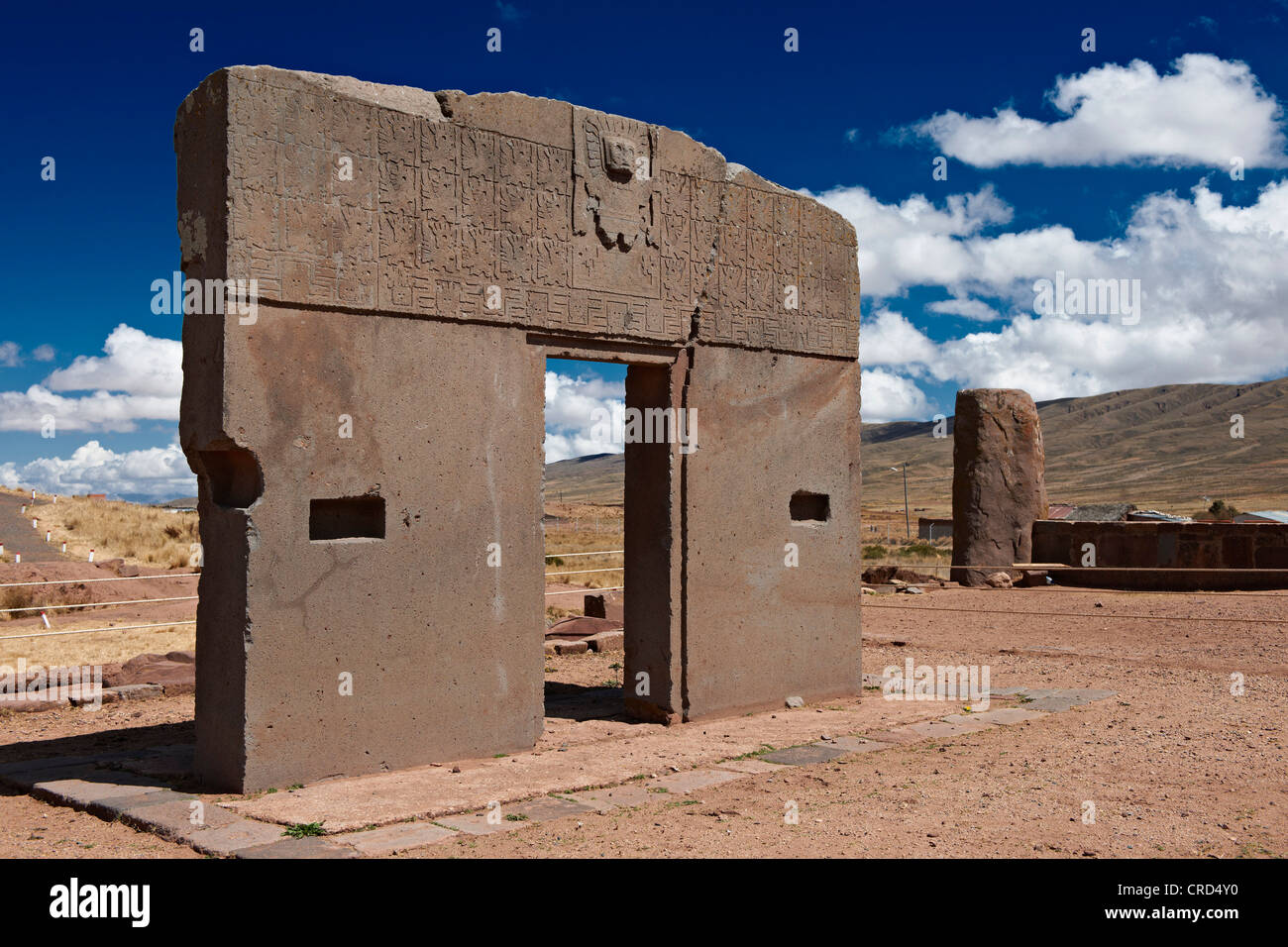 Tor der Sonne, Tiwanacu, Tiahuanaco, La Paz, Bolivien, Südamerika Stockfoto