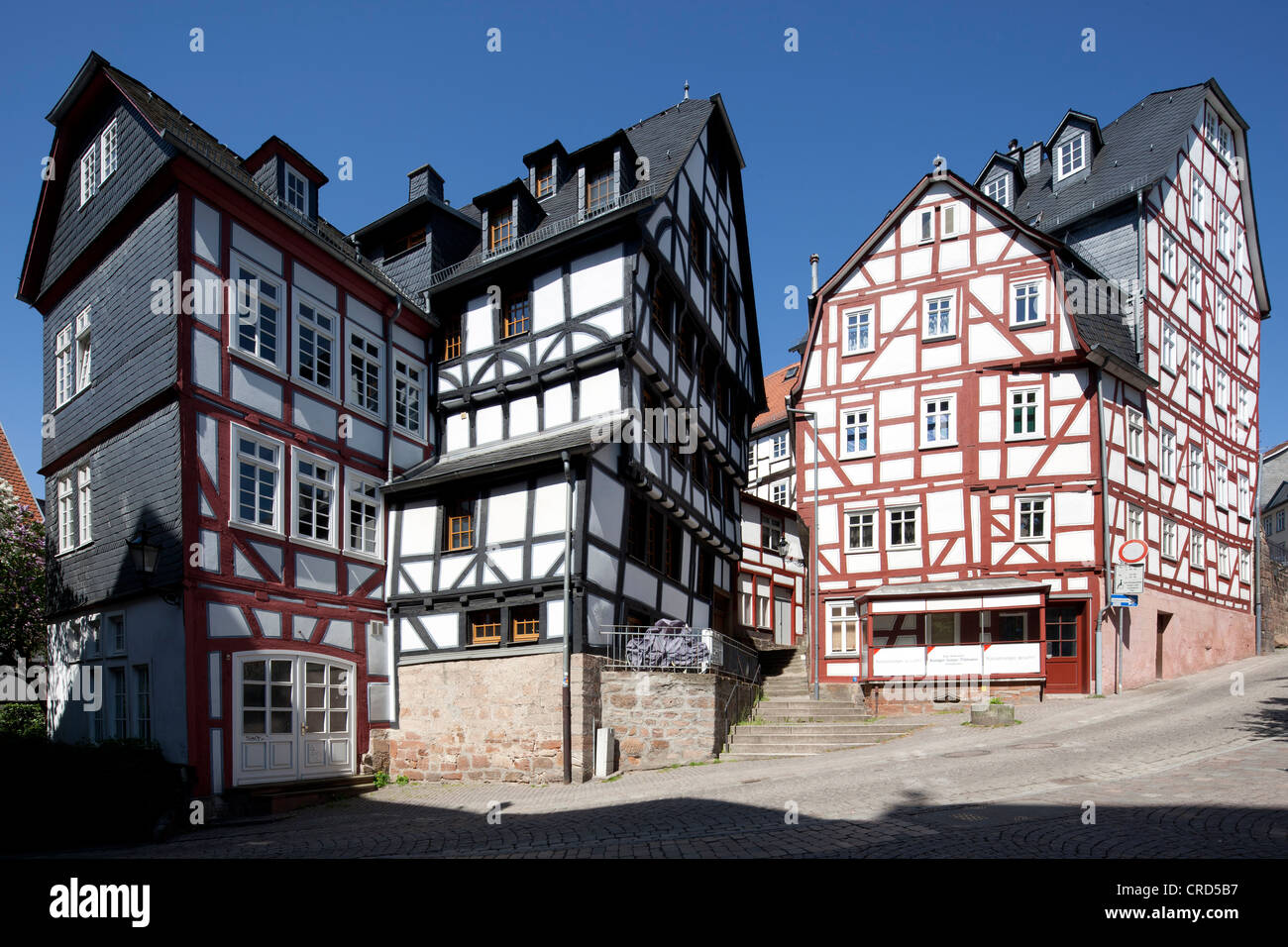 Fachwerkhäuser in der historischen Stadt Zentrum, Marburg, Hessen, Deutschland, Europa, PublicGround Stockfoto