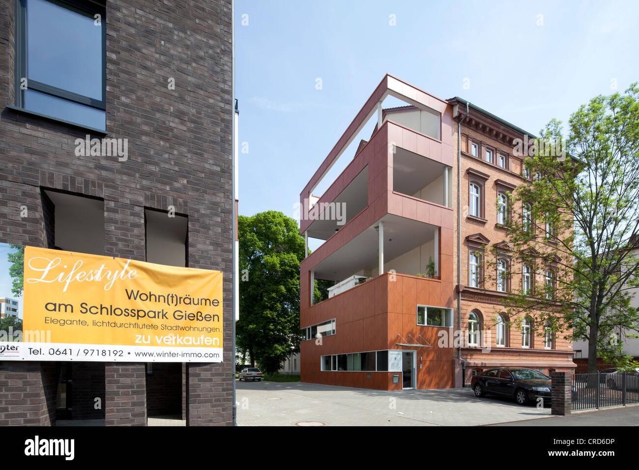 Wohnhaus, Bürogebäude, zeitgenössische Architektur, gießen, Hessen, Deutschland, Europa, PublicGround Stockfoto