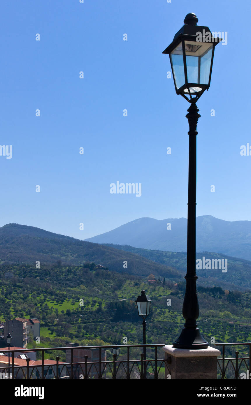 Europa Italien, Kampanien Cilento, Blick auf das Tal von Bellosguardo Land Stockfoto