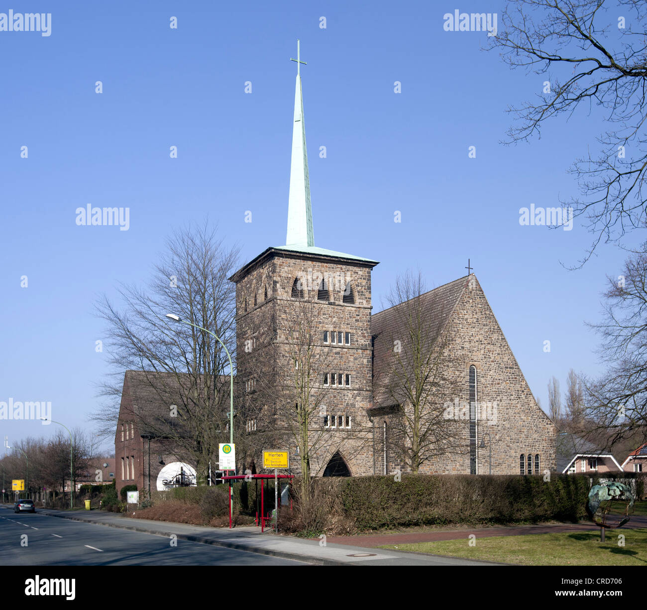 Christuskirche, Herten, Westerholt Bezirk, Ruhrgebiet, Nordrhein-Westfalen, Deutschland, Europa, PublicGround Stockfoto
