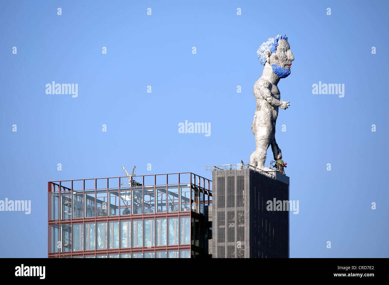 Hercules für das Ruhrgebiet, Skulptur auf den Förderturm der ehemaligen Zeche des Nordstern Coal Mine Industrial Complex Stockfoto