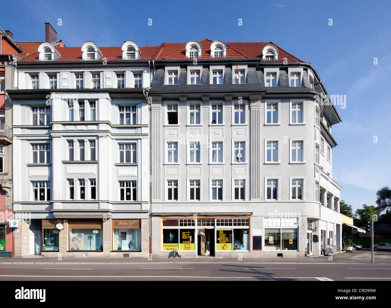 Historischer Gewerbegebäude, Bahnhofstrasse, Eisenach, Thüringen, Deutschland, Europa, PublicGround Stockfoto