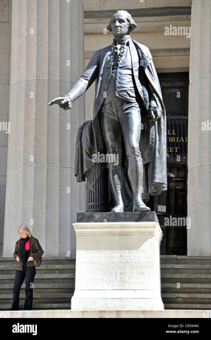 Georg Washington Denkmal in der Federal Hall, Wall Street, USA, New York City, Manhattan Stockfoto