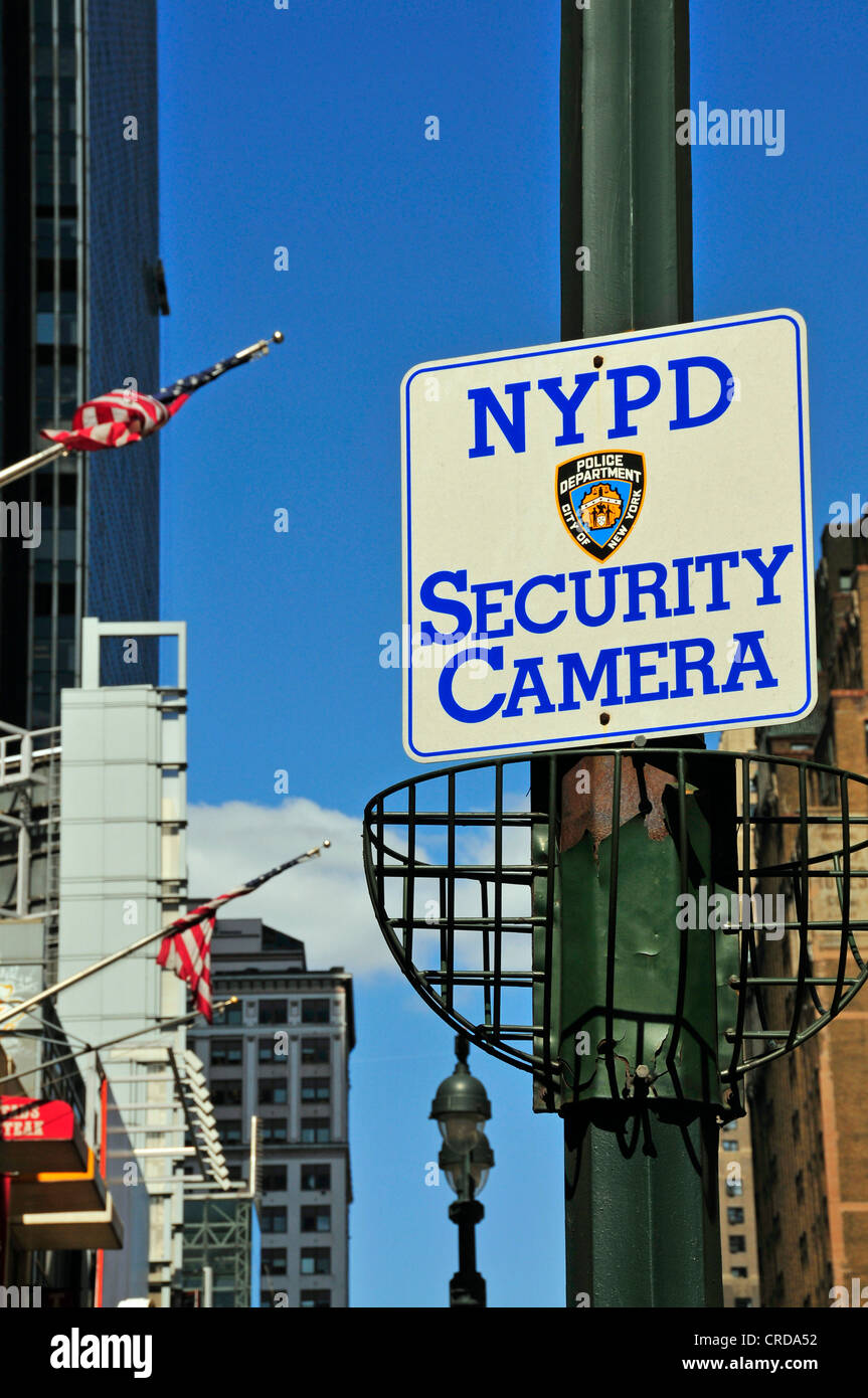 Überwachungskamera im New York City Police Department, NYPD, USA, New York City, Manhattan Stockfoto