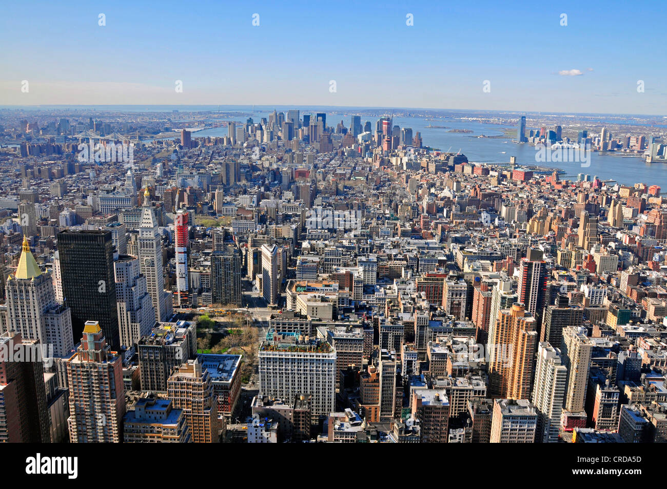 Blick Süden vom Empire State Building auf den Financial District, USA, New York City, Manhattan Stockfoto