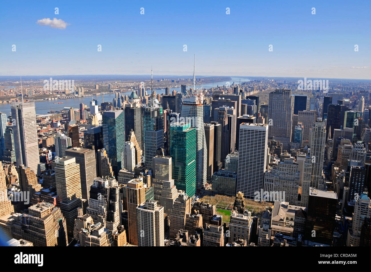 Anzeigen von Norden aus dem Empire State Building auf dem Times Square und Midtown, USA, New York City, Manhattan Stockfoto