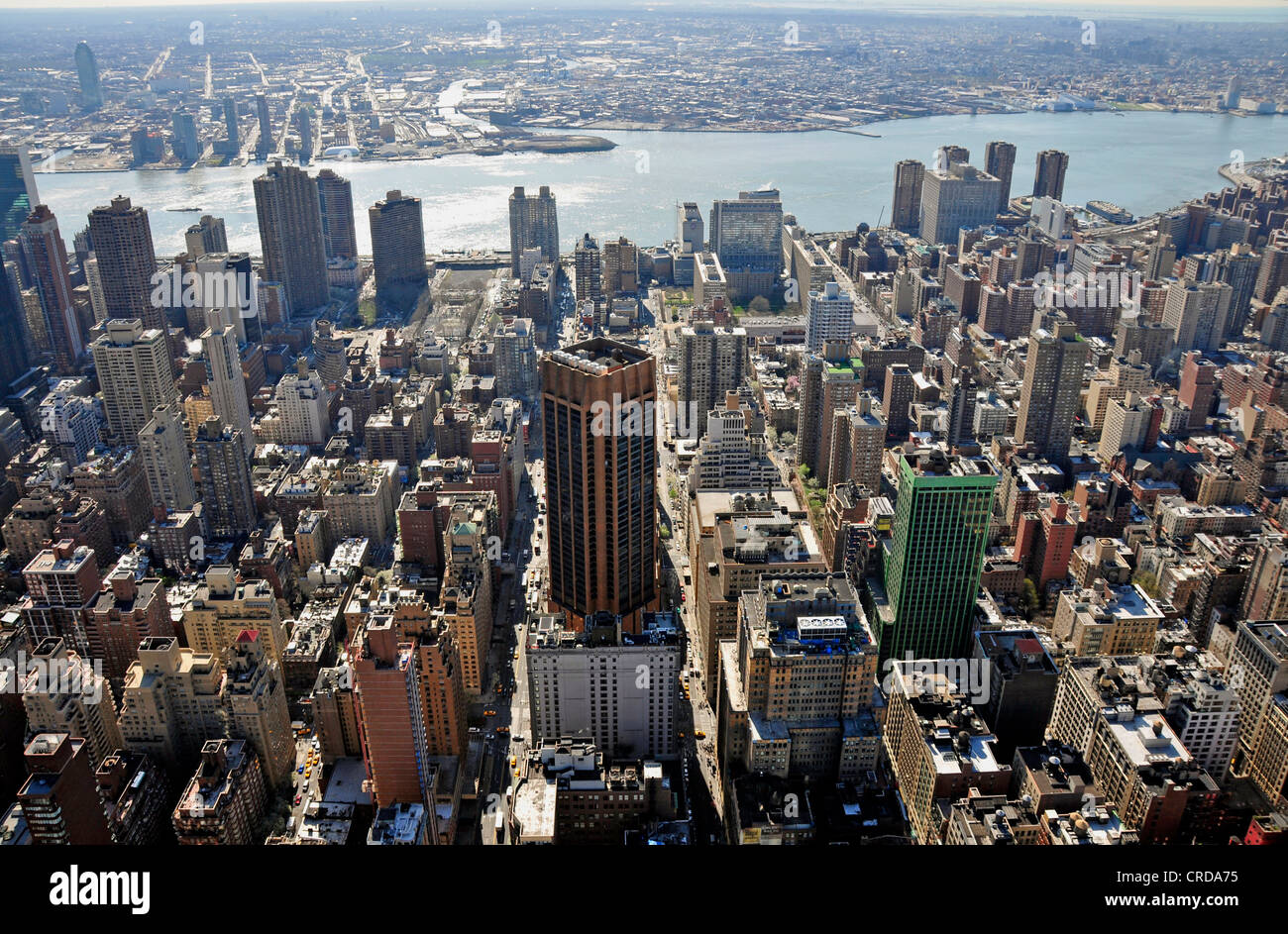 Blick vom Empire State Building in den Westen in Midtown, USA, New York City, Manhattan Stockfoto