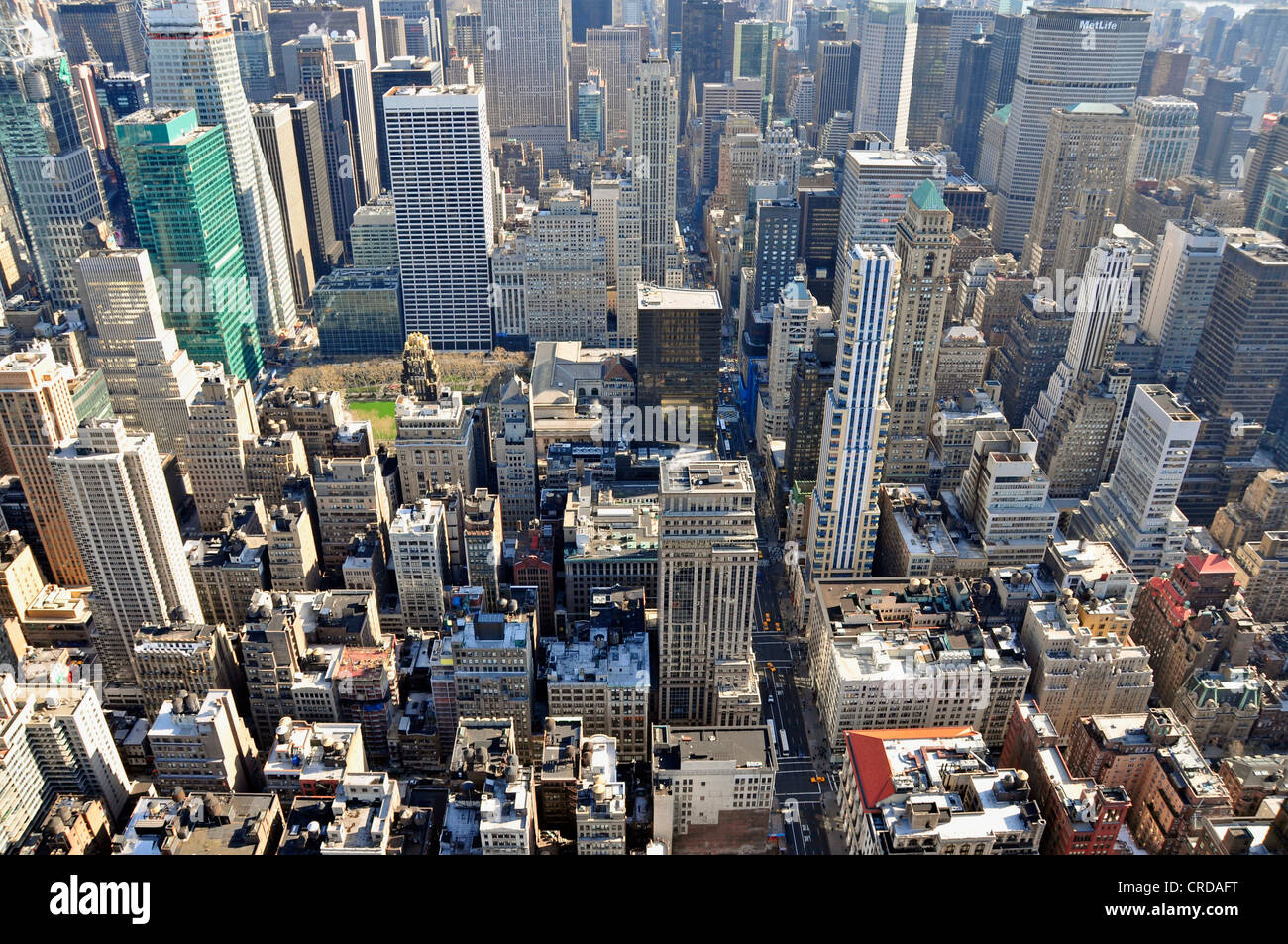 Anzeigen von Norden aus dem Empire State Building auf dem Times Square und Midtown, USA, New York City, Manhattan Stockfoto