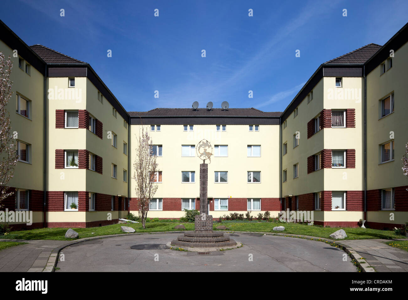 Talstrasse Wohnsiedlung, Aachen, Nordrhein-Westfalen, Deutschland, Europa, PublicGround Stockfoto