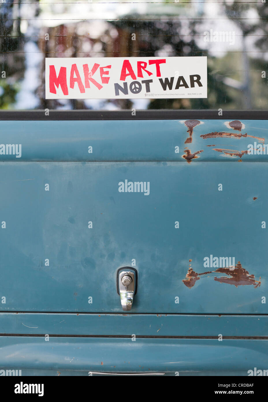 "Make Art Not War" Aufkleber Stockfoto