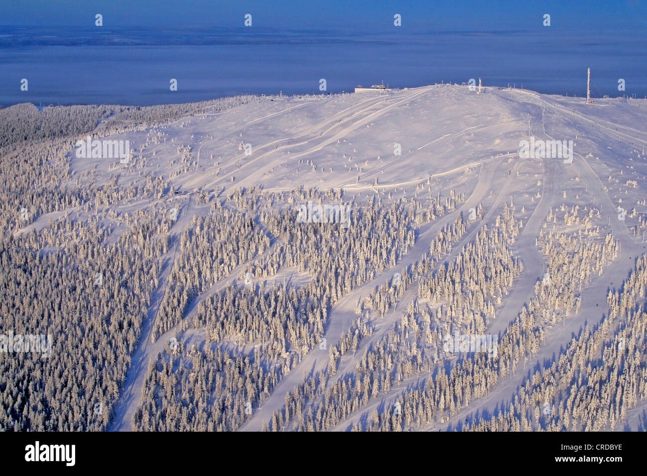Kittilä, fotografiert aus der Luft, Finnland, Lappland Stockfoto