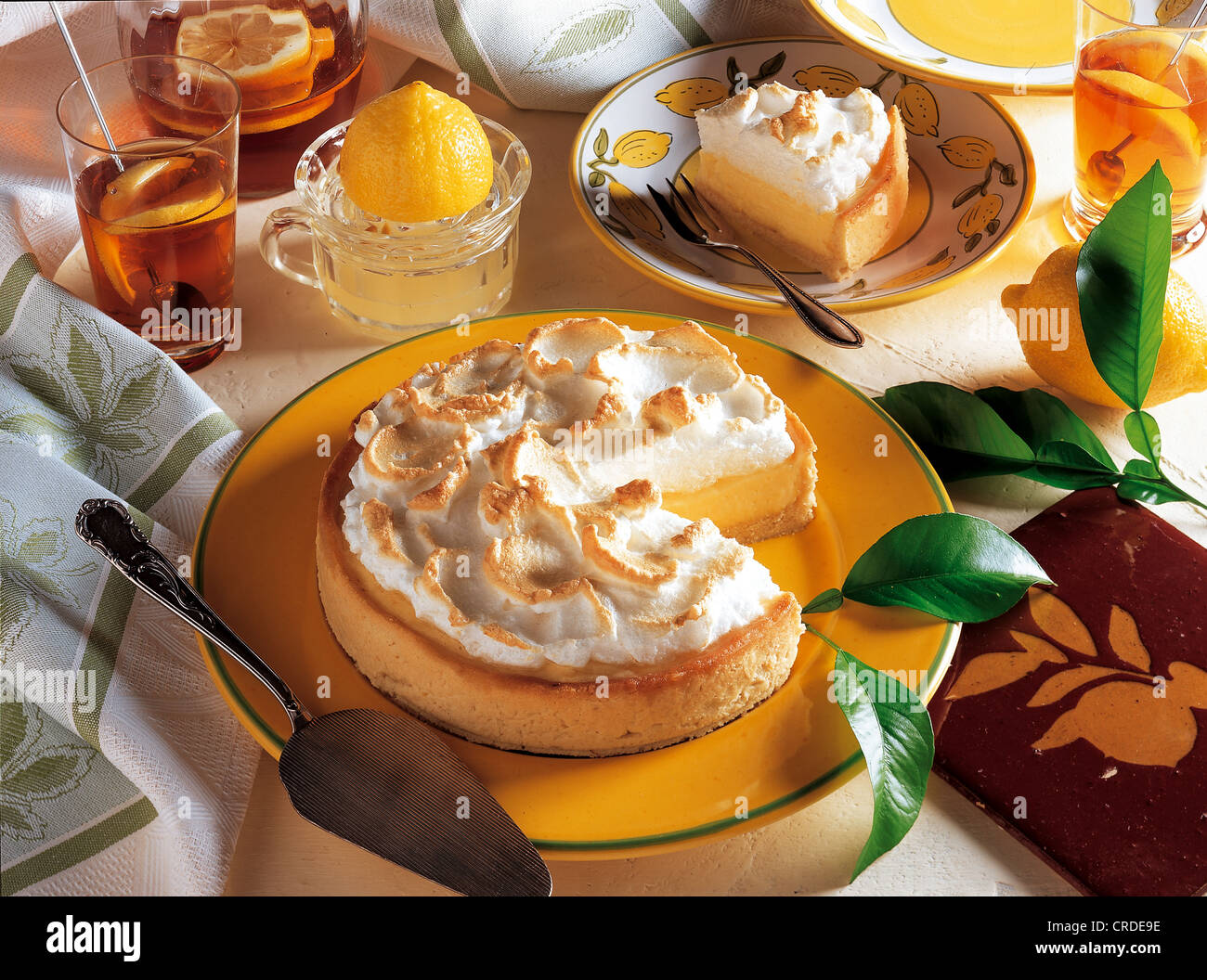 Zitronenmousse Kuchen, Griechenland. Stockfoto