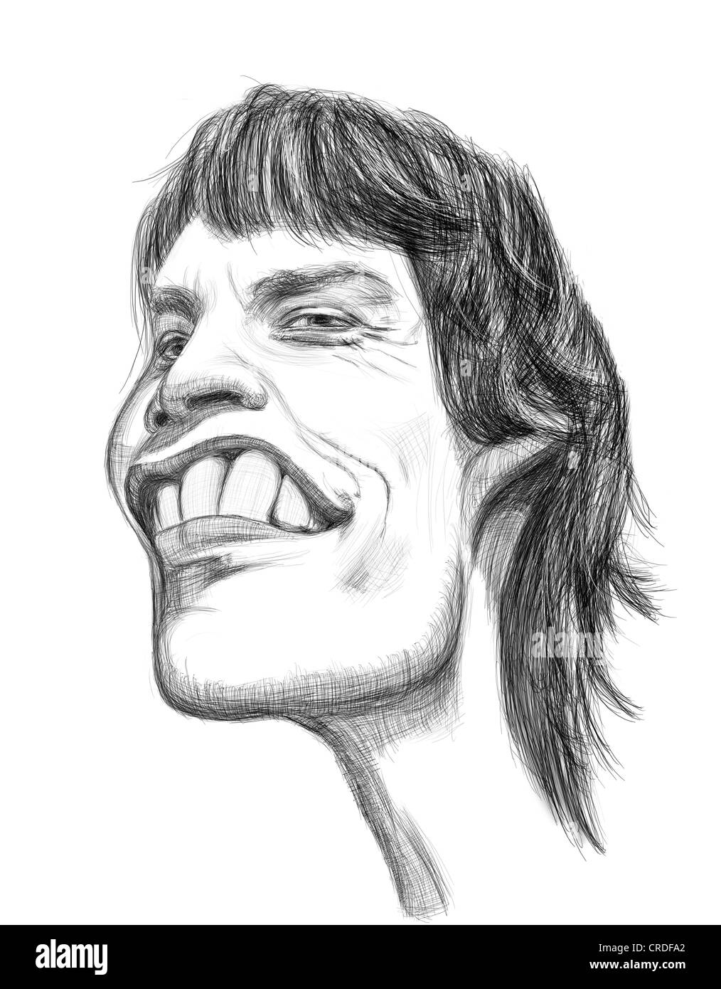 Karikatur von Mick Jagger Stockfoto