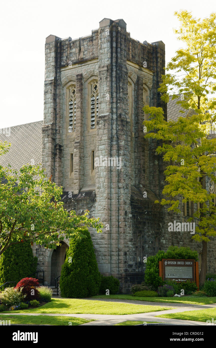 Ryerson United Church (Pacific Spirit United Church) in Kerrisdale, Vancouver, British Columbia, Kanada Stockfoto