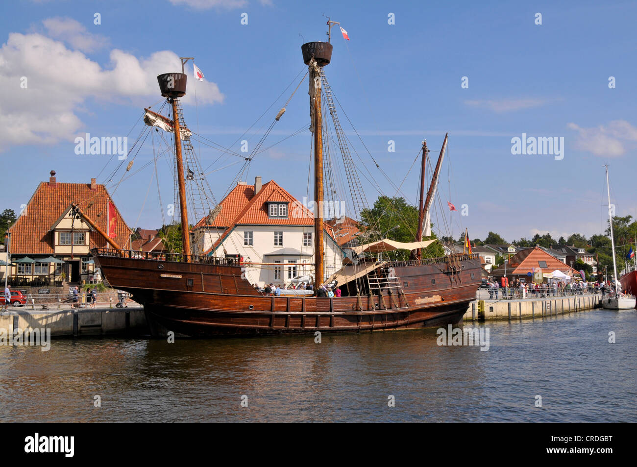 Alte Tradition Segeln Schiff 'Lisa von Luebeck"im Hafen von Neustadt in Holstein, Schleswig-Holstein, Norddeutschland Stockfoto