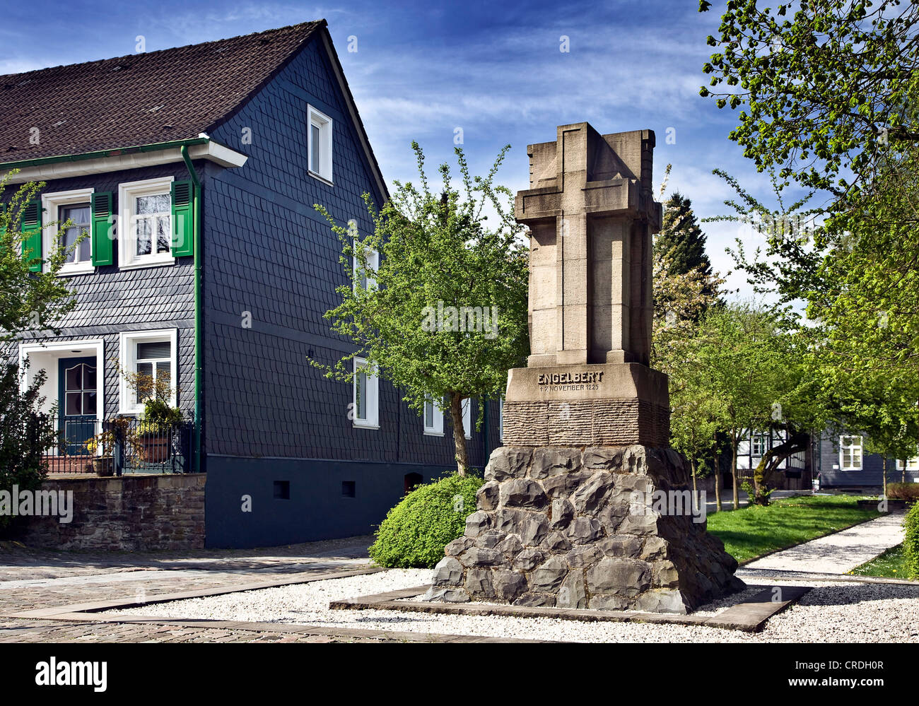 Engelbert-Denkmal in das Dorf, den ältesten Teil der Stadt, Deutschland, Nordrhein-Westfalen, Ruhrgebiet, Gevelsberg Stockfoto