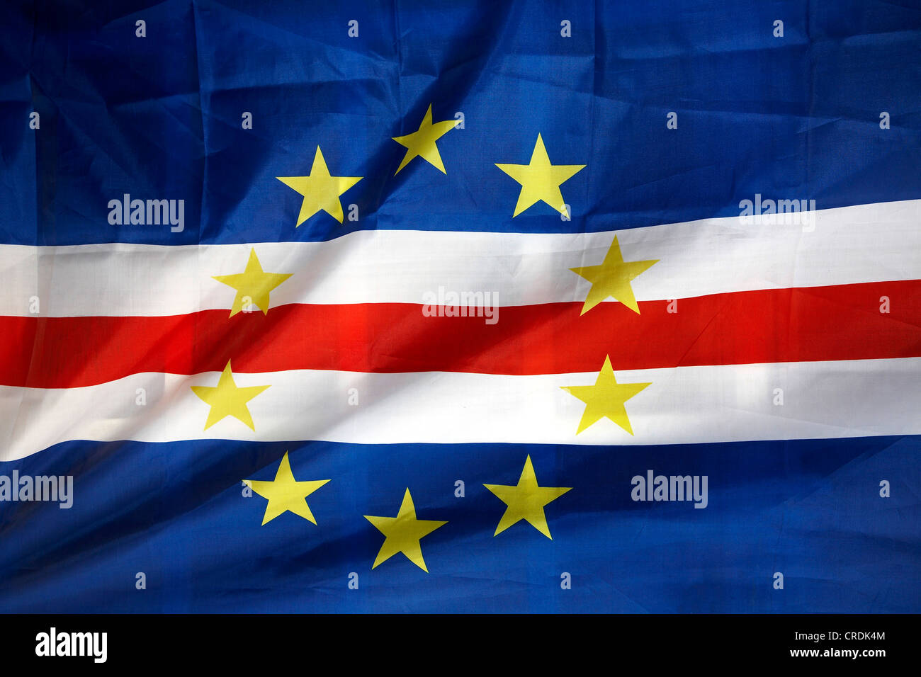 Flagge der Republik Kap Verde, Cap Verde Inseln, Cabo Verde Stockfoto