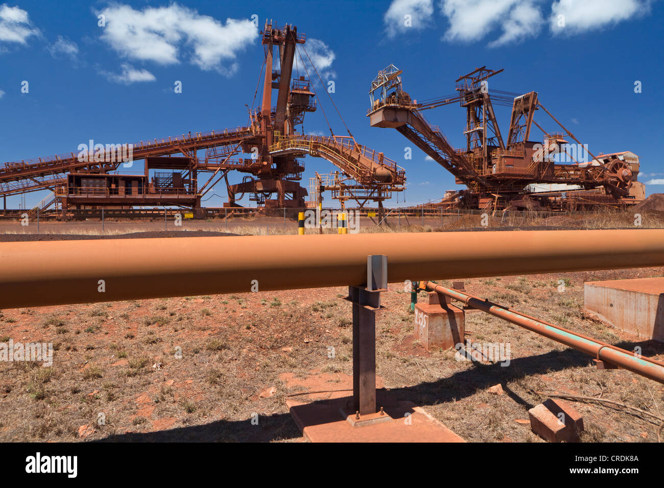 Altes Industriegelände der BHP Iron Ore, jetzt genannt BHP Milliarden, eine britisch-australische Bergbau Gruppe, Port Hedland, Western Australia Stockfoto