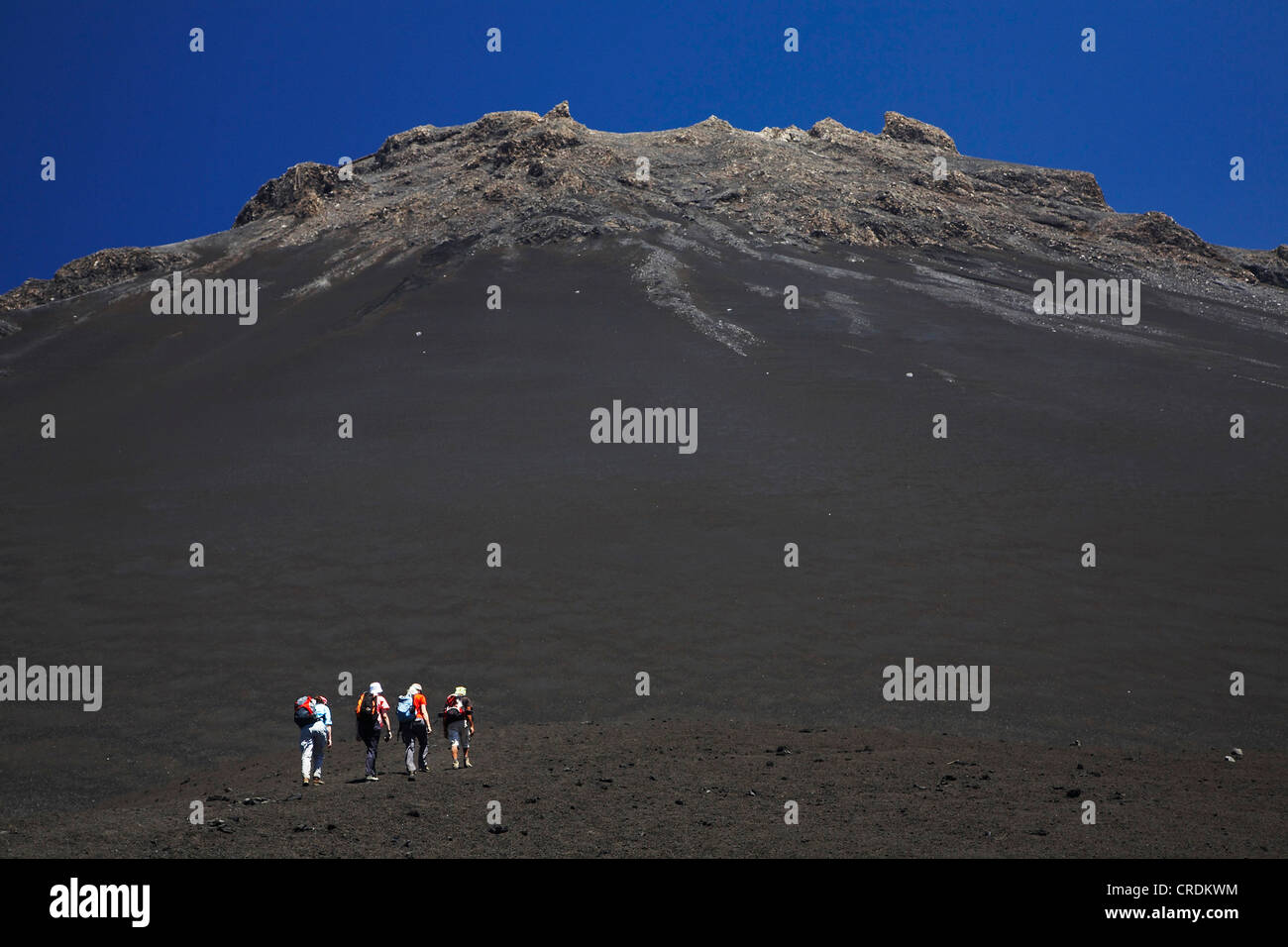 Wandern am Fuße des Pico de Fogo, Cap Verde Inseln, Cabo Verde, Fogo Stockfoto