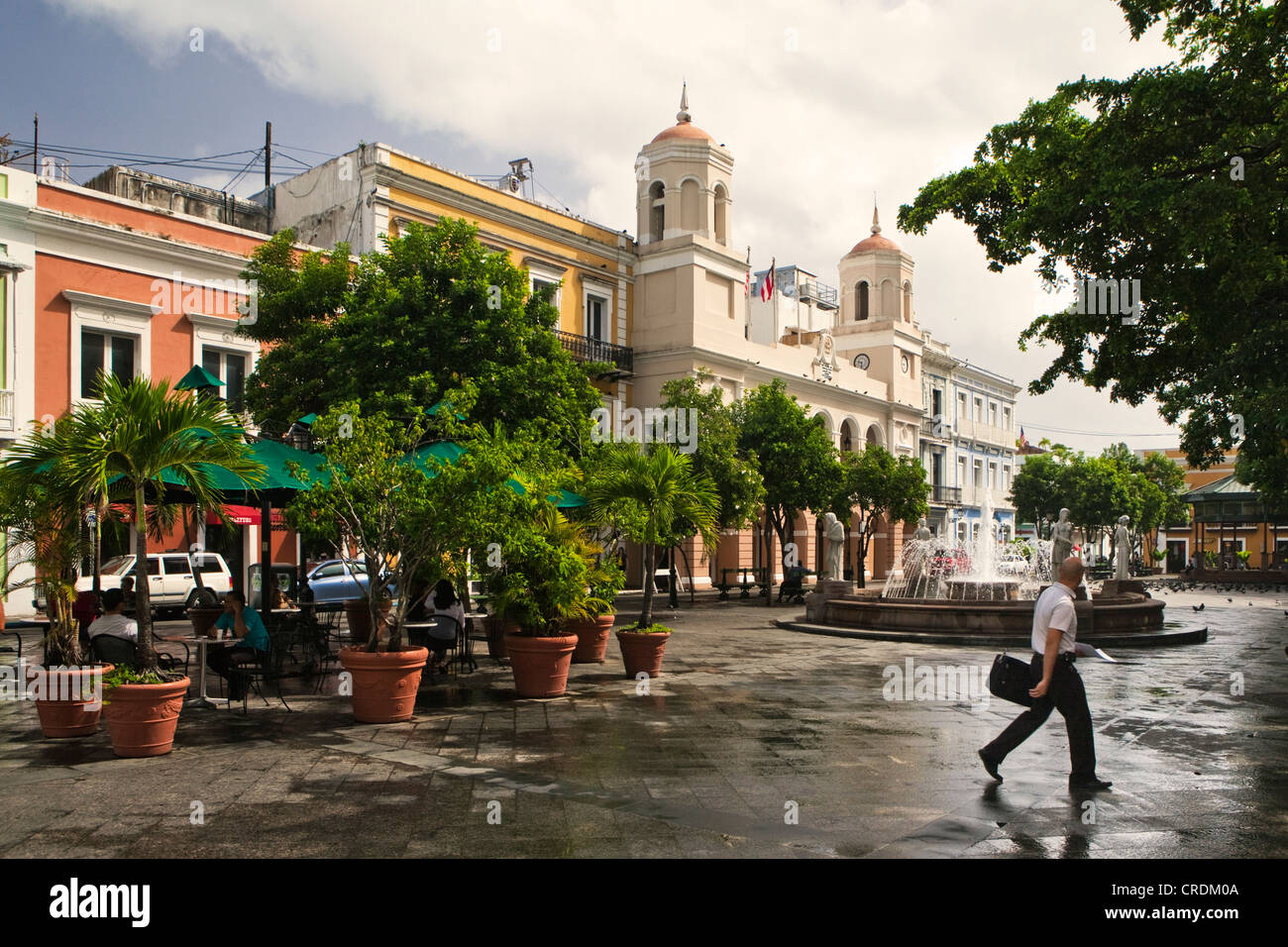 Calle de San Francisco in der Altstadt von San Juan, San Juan, Puerto Rico, ein Außengebiet der Vereinigten Staaten Stockfoto