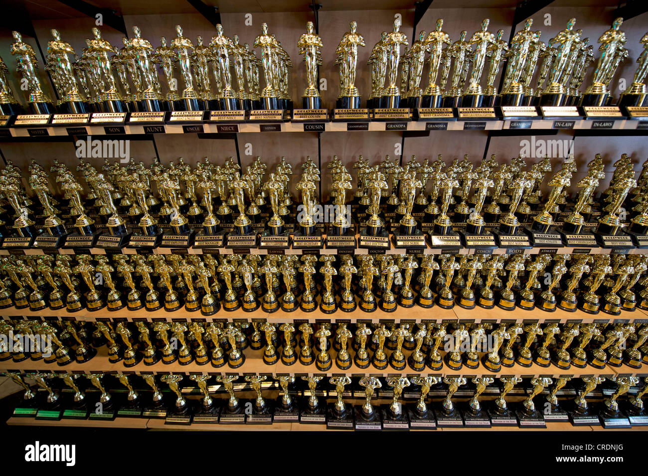 Oscar Figuren in einem Souvenirshop auf dem Hollywood Boulevard Stockfoto
