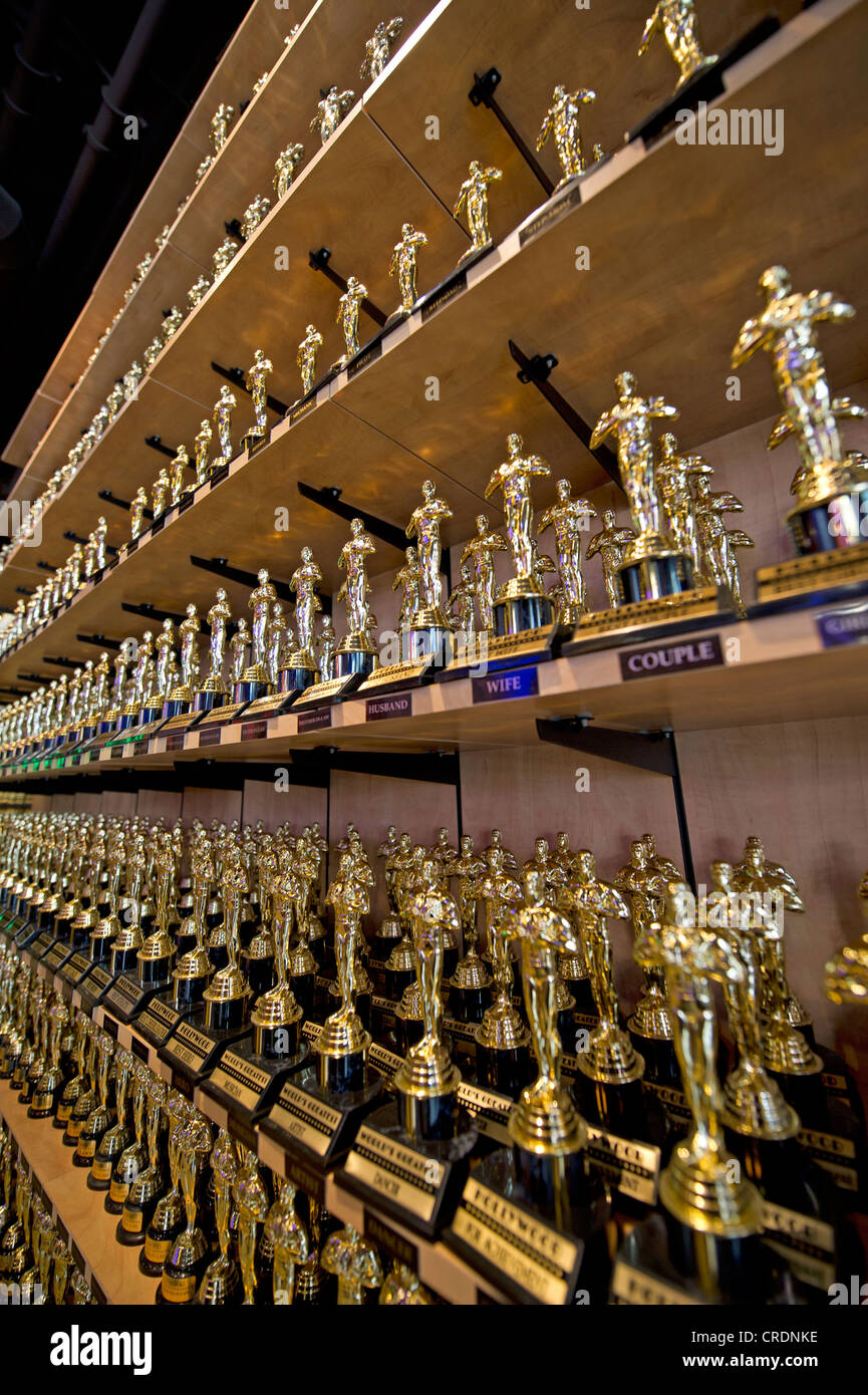 Oscar Figuren in einem Souvenirshop auf dem Hollywood Boulevard Stockfoto