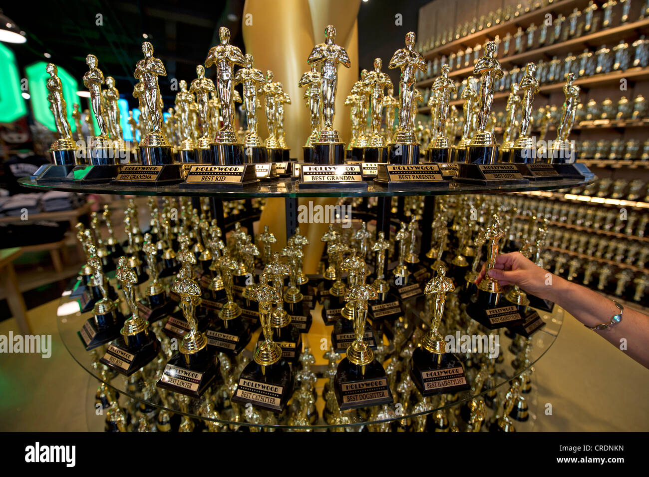 Oscar Figuren in einem Souvenirshop auf dem Hollywood Boulevard Stockfoto