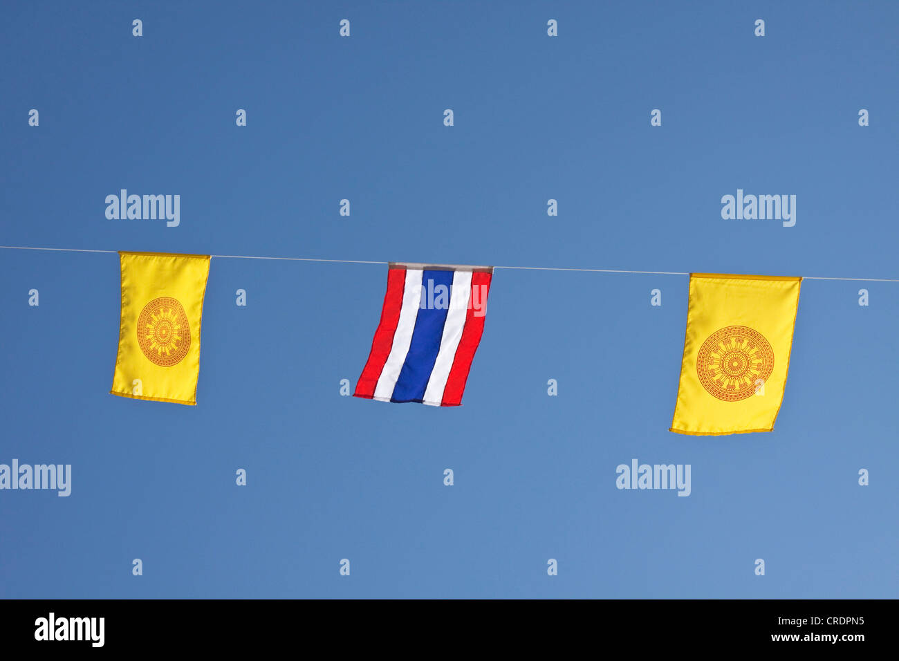 Flagge von Thailand, genannt Thong-Thrai-Rong, Fahnen der thailändischen Königsfamilie, Thailand, Südostasien, Asien Stockfoto