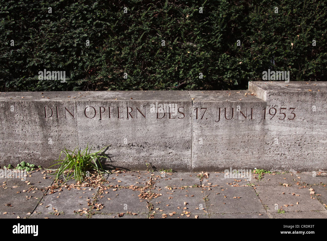 Denkmal für die Opfer der Aufstand des 17. Juni 1953, Feuerbestattung Friedhof, Seestrasse, Berlin, Deutschland, Europa Stockfoto