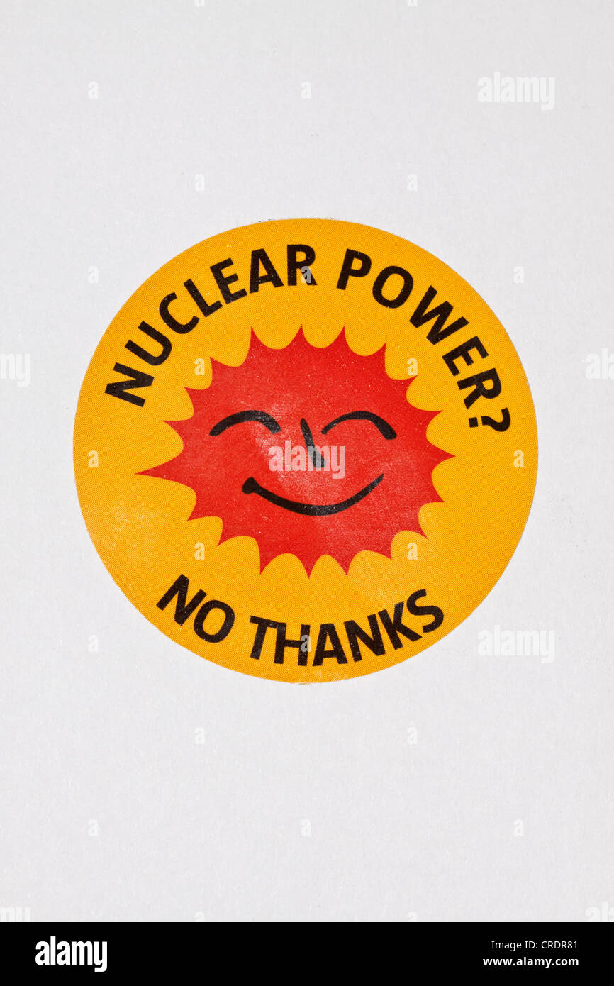 Aufkleber, Atomkraft? Nein, danke Stockfoto