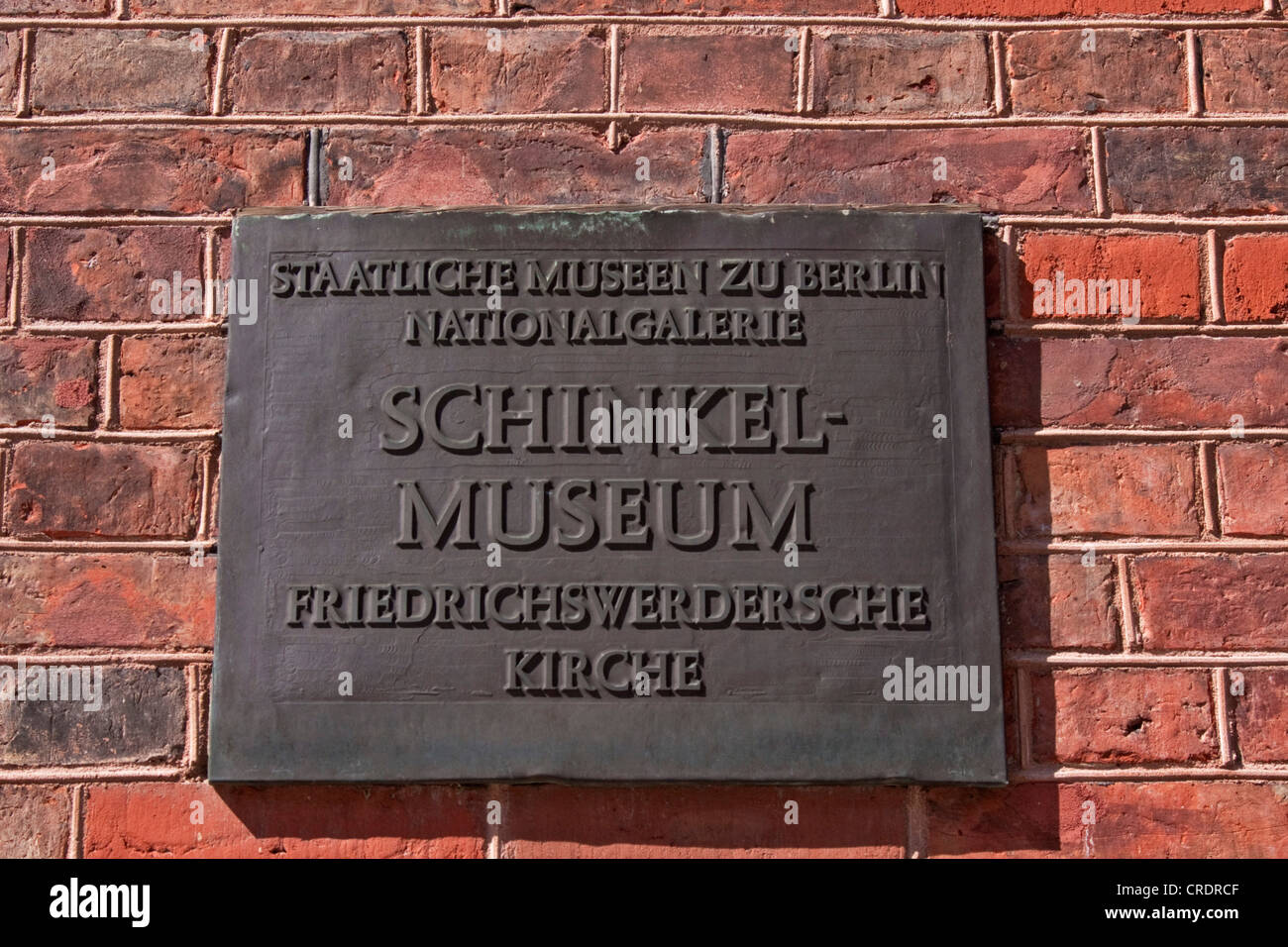 Gedenktafel an das Schinkel-Museum, Friedrichswerdersche Kirche, Berlin, Deutschland, Europa Stockfoto