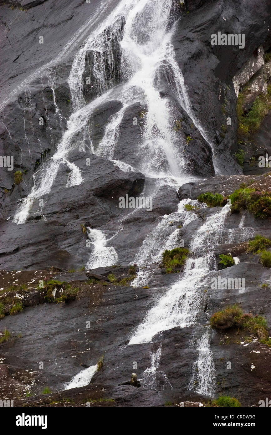 Wasserfall, Irland, Kerrysdale, Gleninchaquin Park Stockfoto