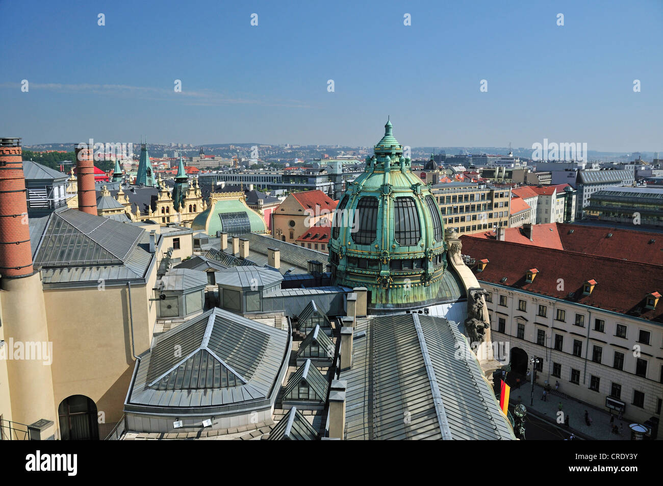 Kuppel der Obecní Dum Gebäude, Gemeindehaus, Art Nouveau Stil, Platz der Republik, Prag, Böhmen, Tschechische Republik, Europa Stockfoto