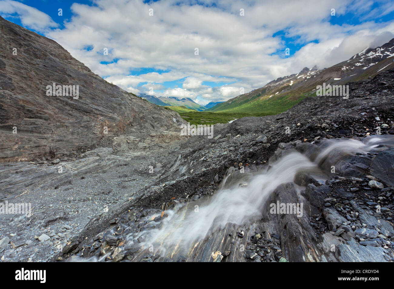 Schmelzwasser von Worthington Gletscher in der Nähe von Valdez, Alaska, USA Stockfoto