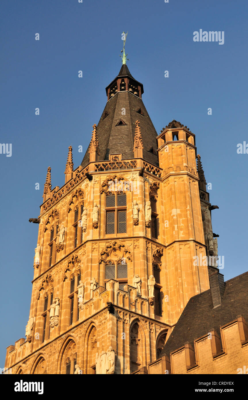 Kölner Rathaus, Rathausturm, Köln, Nordrhein-Westfalen, Deutschland, Europa, PublicGround Stockfoto