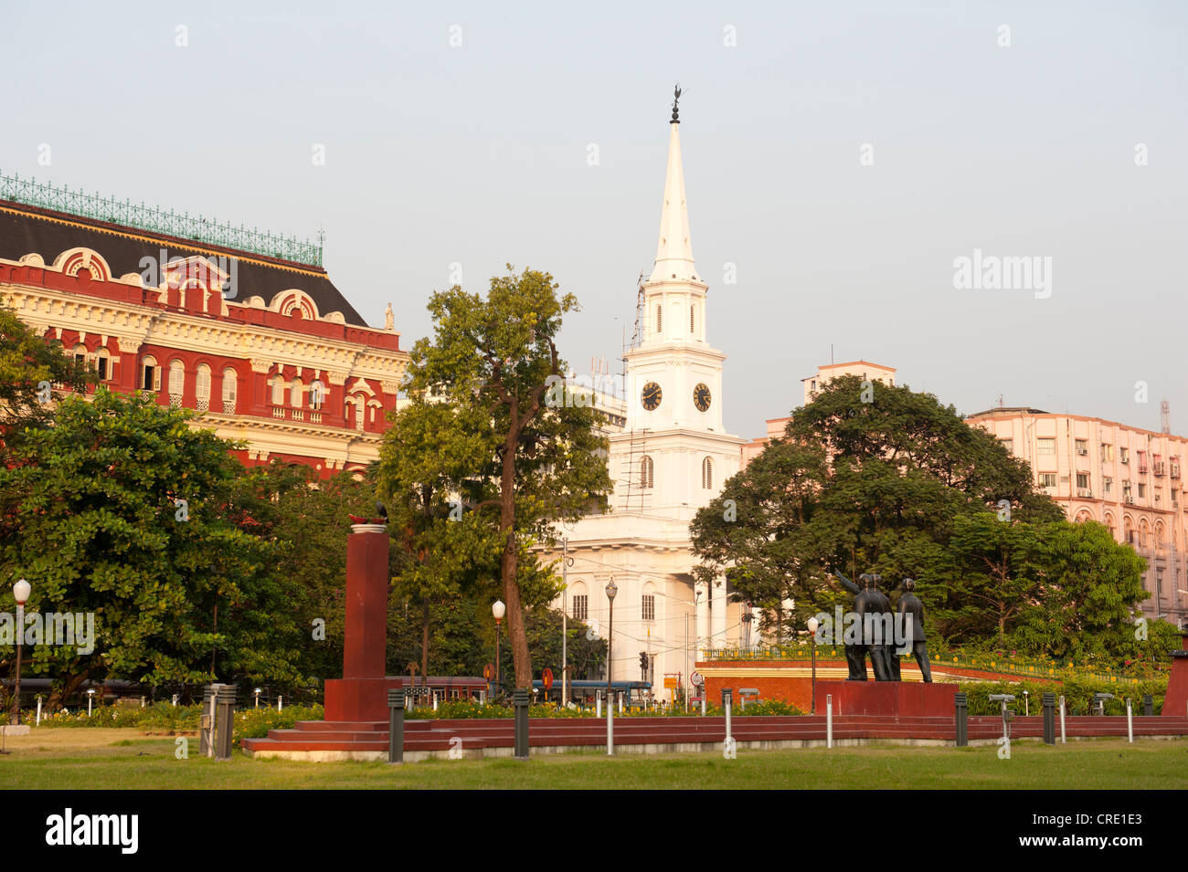 Britischer Kolonialarchitektur, Sitz der Regierung Writers' Building, St. Andrew's Kirk, Kirchturm, BBD Bag Stockfoto
